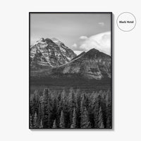 Lake Louise Black White Fine Art Photo Print, Banff National Park Poster