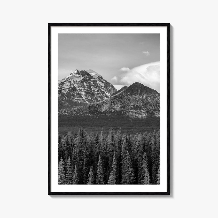 Lake Louise Black White Fine Art Photo Print, Banff National Park Poster