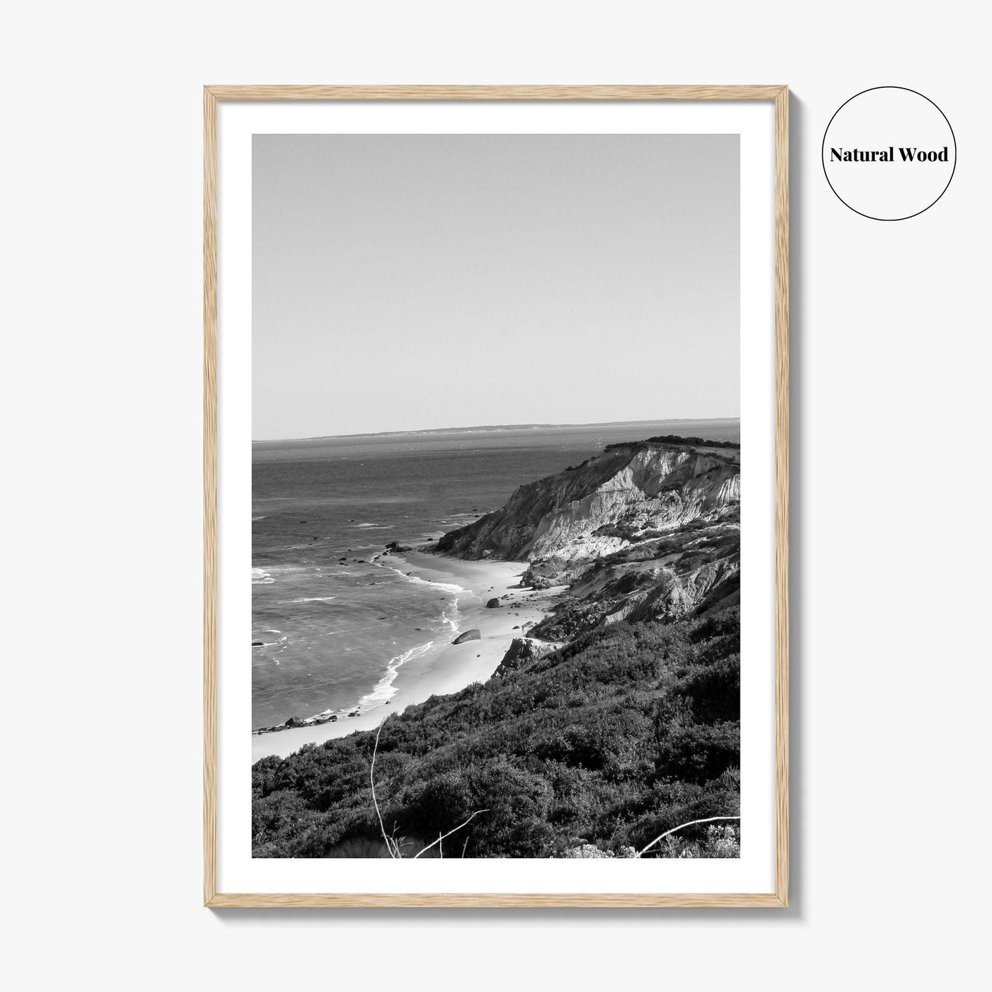 Martha's Vineyard Black and White Fine Art Photo Print, Aquinnah Cliffs Massachusetts Poster