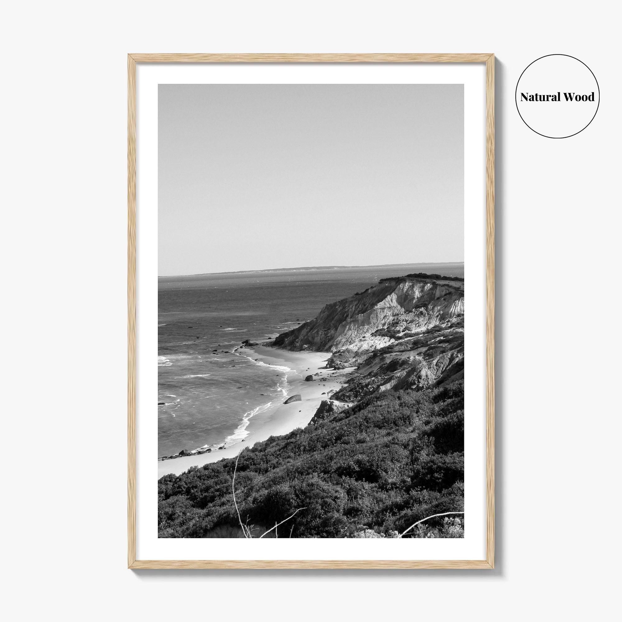 Martha's Vineyard Black and White Fine Art Photo Print, Aquinnah Cliffs Massachusetts Poster