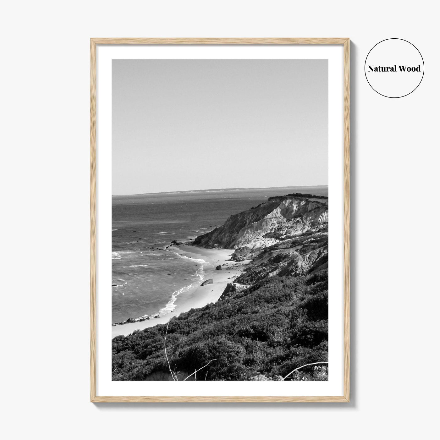 Martha's Vineyard Black and White Fine Art Photo Print, Aquinnah Cliffs Massachusetts Poster
