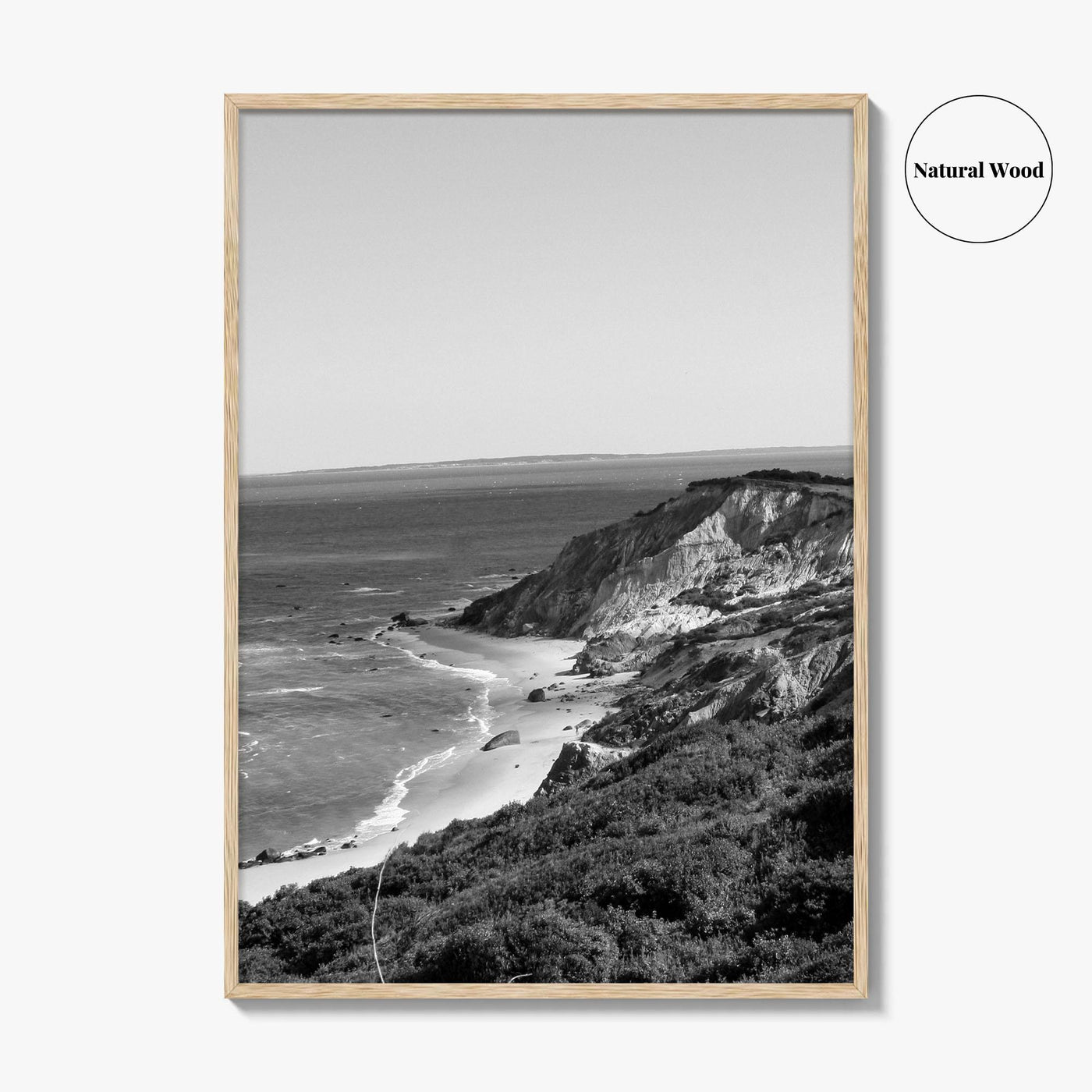 Martha's Vineyard Black and White Fine Art Photo Print, Aquinnah Cliffs Massachusetts Poster