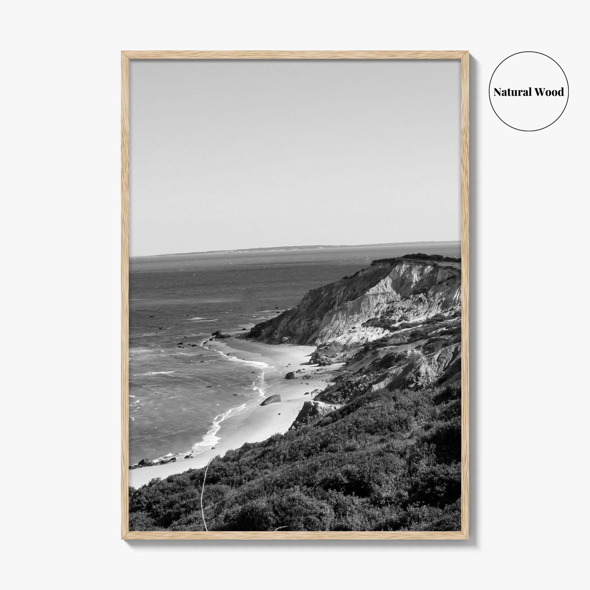 Martha's Vineyard Black and White Fine Art Photo Print, Aquinnah Cliffs Massachusetts Poster