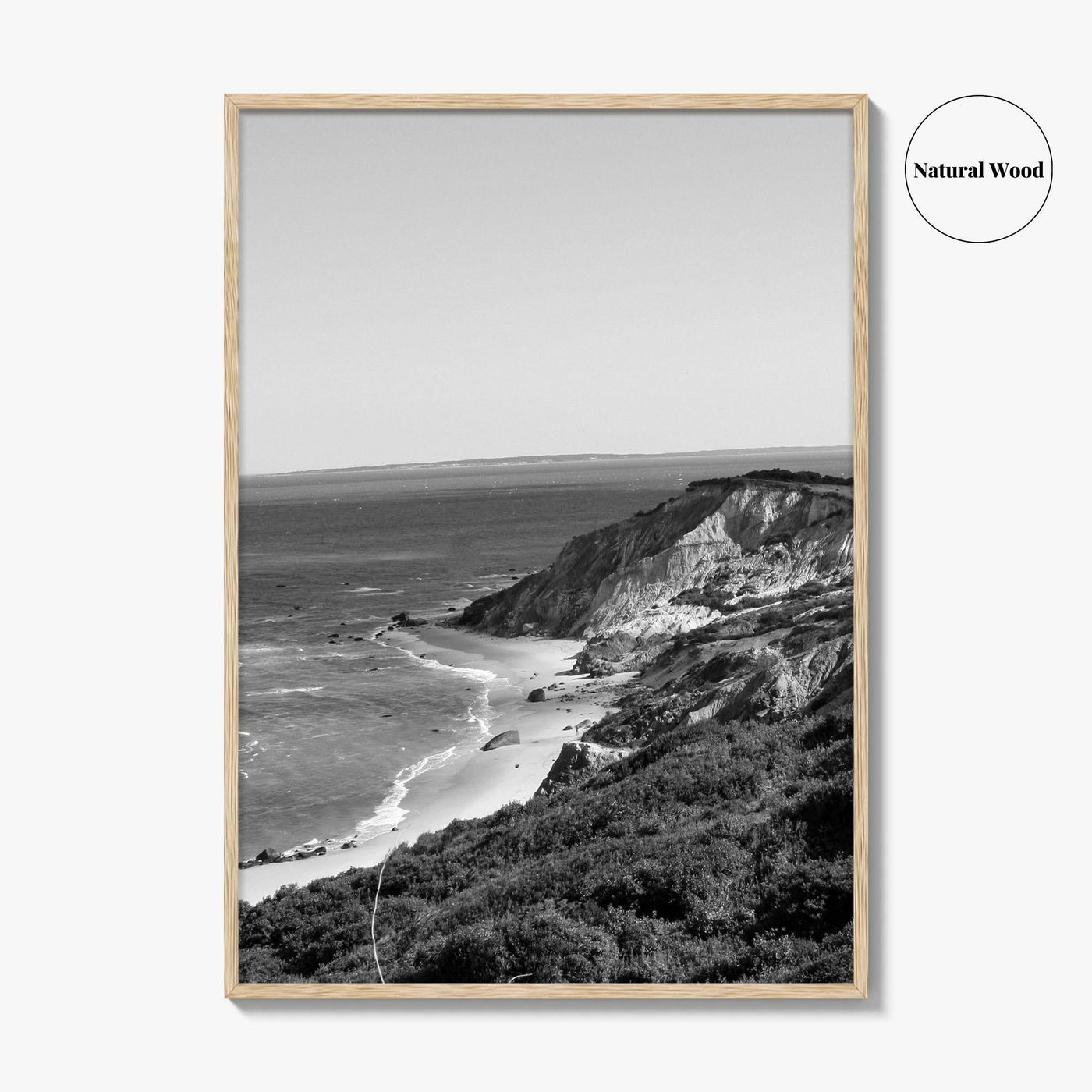 Martha's Vineyard Black and White Fine Art Photo Print, Aquinnah Cliffs Massachusetts Poster