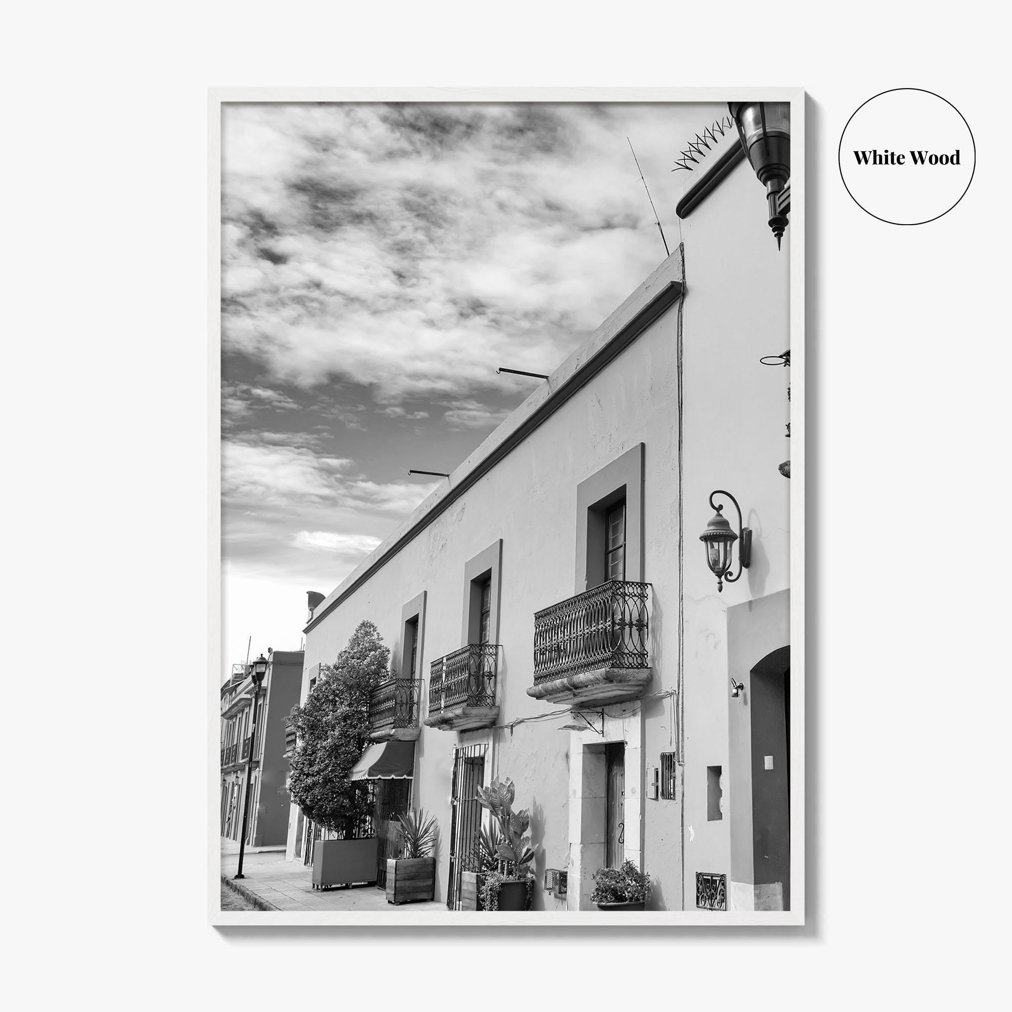 Oaxaca de Juarez Black and White Fine Art Photo Print, Mexico Poster