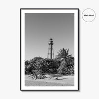 Sanibel Island Black and White Fine Art Photo Print, Lighthouse, Florida, USA, Poster