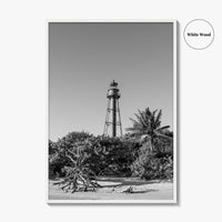 Sanibel Island Black and White Fine Art Photo Print, Lighthouse, Florida, USA, Poster