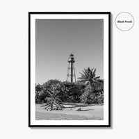 Sanibel Island Black and White Fine Art Photo Print, Lighthouse, Florida, USA, Poster
