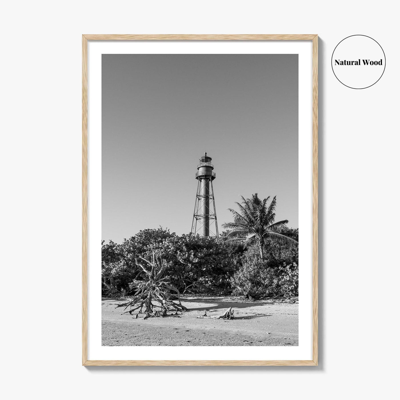 Sanibel Island Black and White Fine Art Photo Print, Lighthouse, Florida, USA, Poster