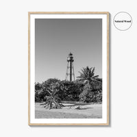 Sanibel Island Black and White Fine Art Photo Print, Lighthouse, Florida, USA, Poster