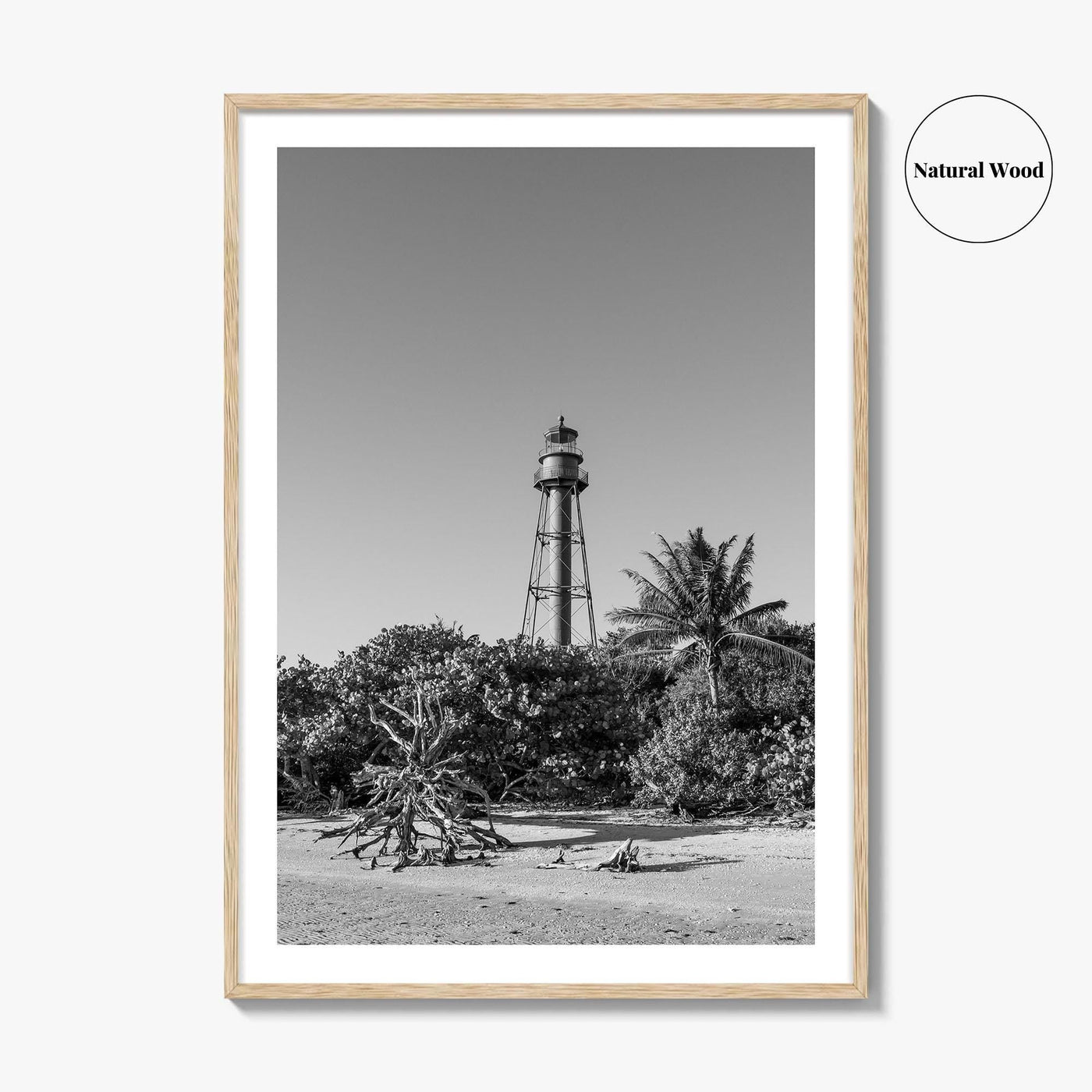 Sanibel Island Black and White Fine Art Photo Print, Lighthouse, Florida, USA, Poster