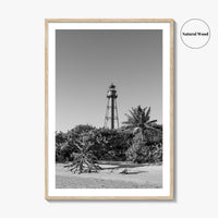 Sanibel Island Black and White Fine Art Photo Print, Lighthouse, Florida, USA, Poster