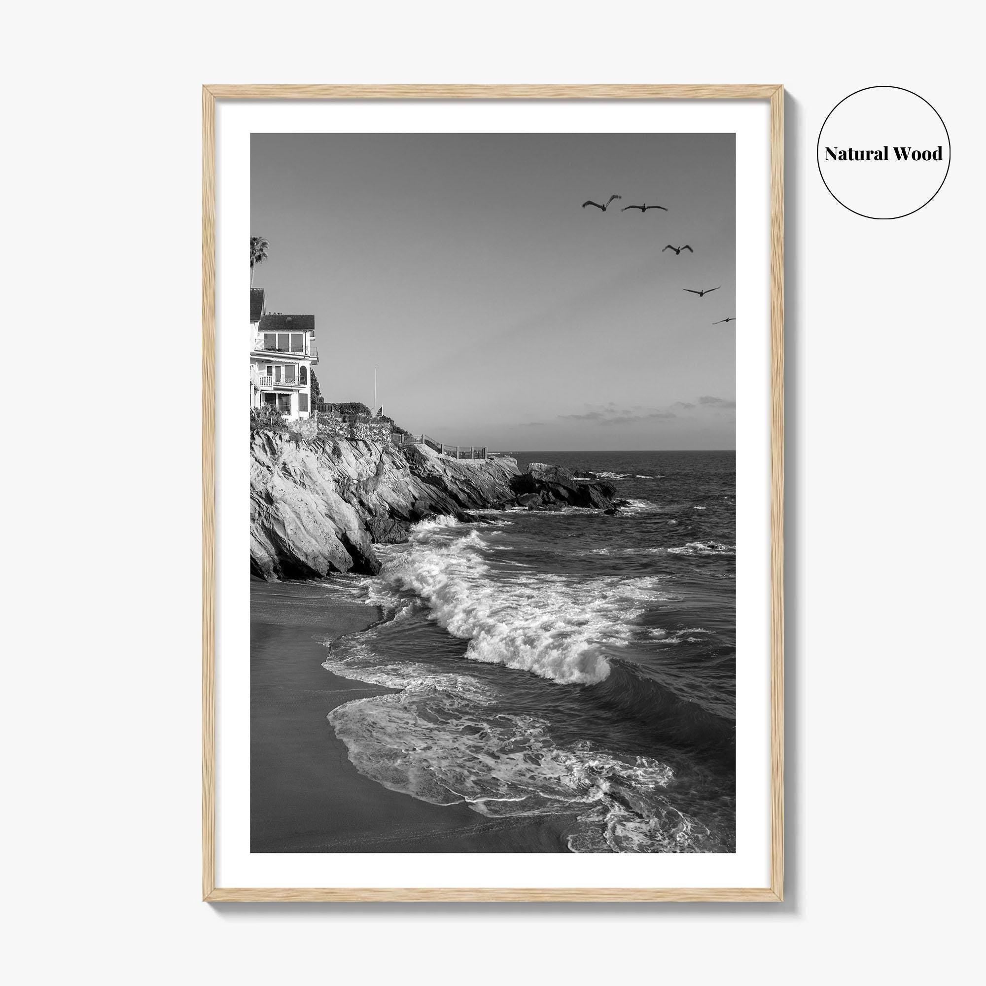 Southern California Black and White Fine Art Photo Print, Coastline Poster