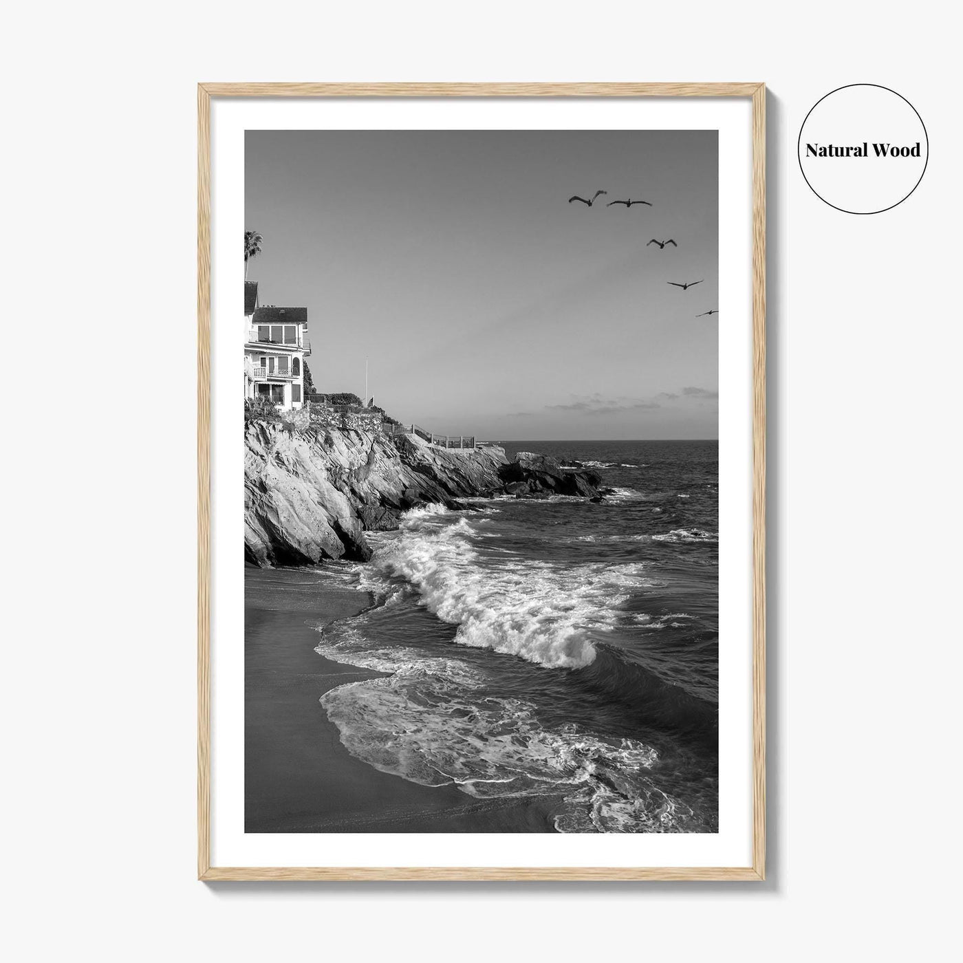 Southern California Black and White Fine Art Photo Print, Coastline Poster