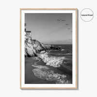Southern California Black and White Fine Art Photo Print, Coastline Poster