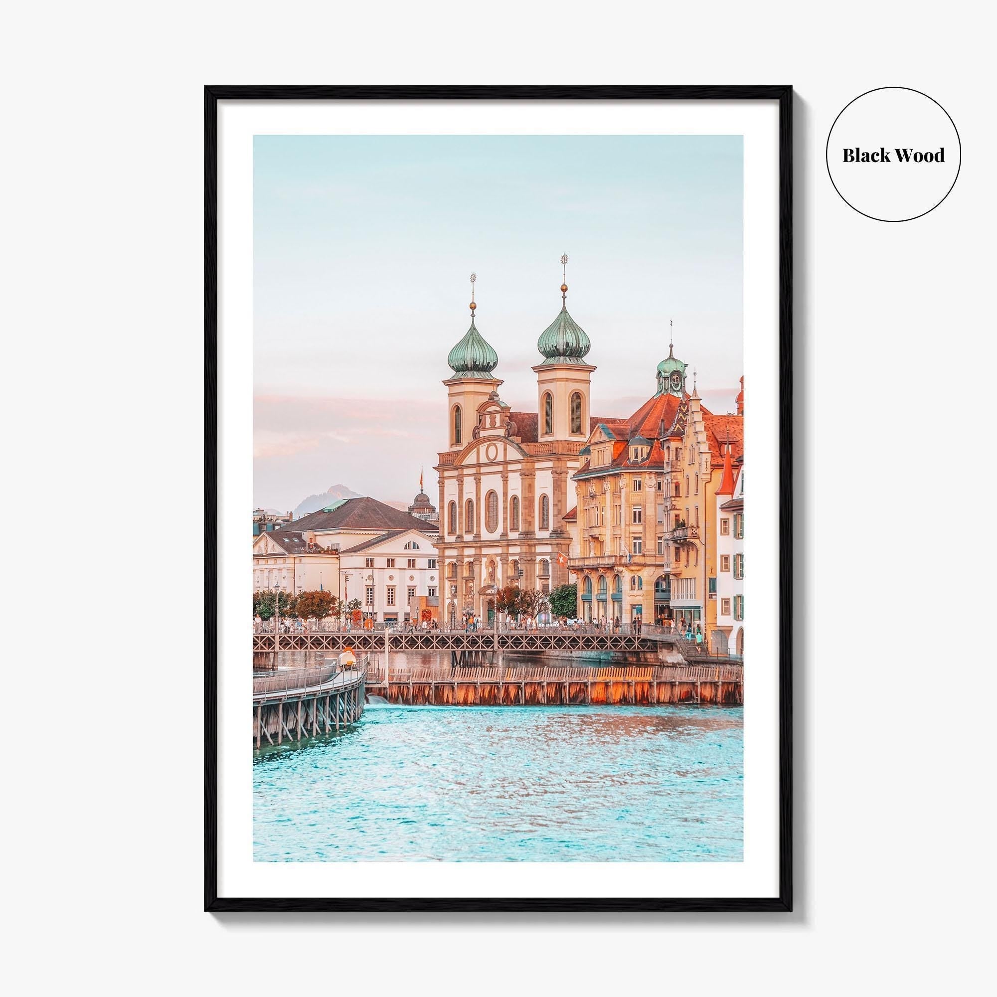 Lucerne Fine Art Photo Print, Switzerland, Chapel Bridge, Vierwaldstattersee, Wall Decor, Poster