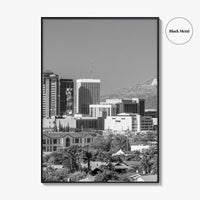 Tucson Skyline Black and White Fine Art Photo Print, Arizona Wall Poster, USA City