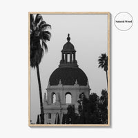Pasadena Black and White Fine Art Photo Print, City Hall, California Wall Decor, USA