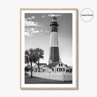Tybee Island Black and White Fine Art Photo Print, Lighthouse, Georgia, USA Wall Poster