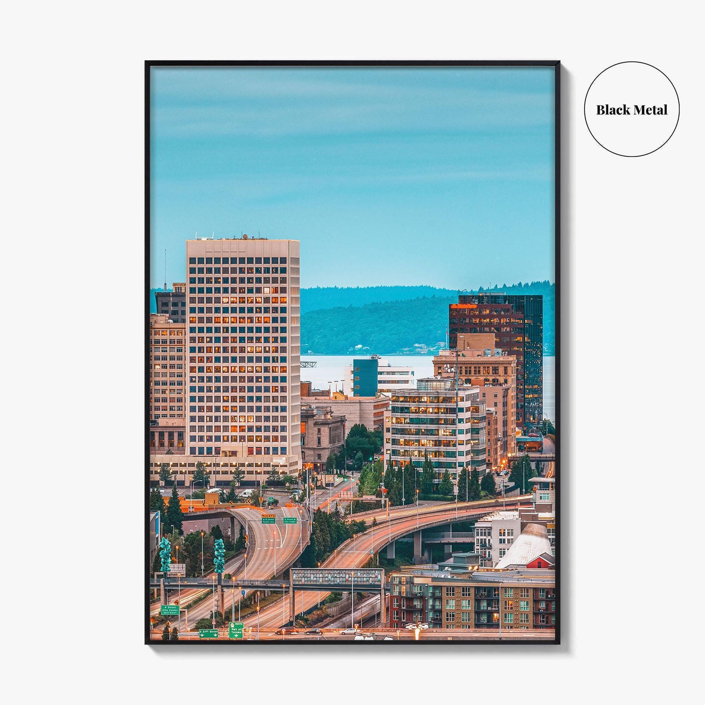 Tacoma Skyline Fine Art Photo Print, Washington Wall Decor Poster, USA